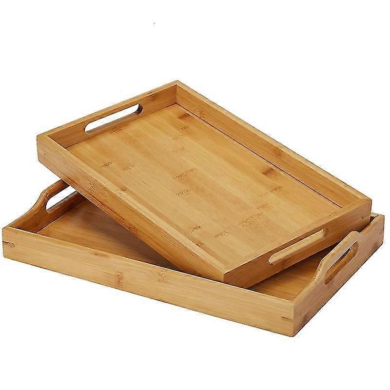 Serving Tray With Handle 2pcs Party Platter Decorative Large Tea Tray