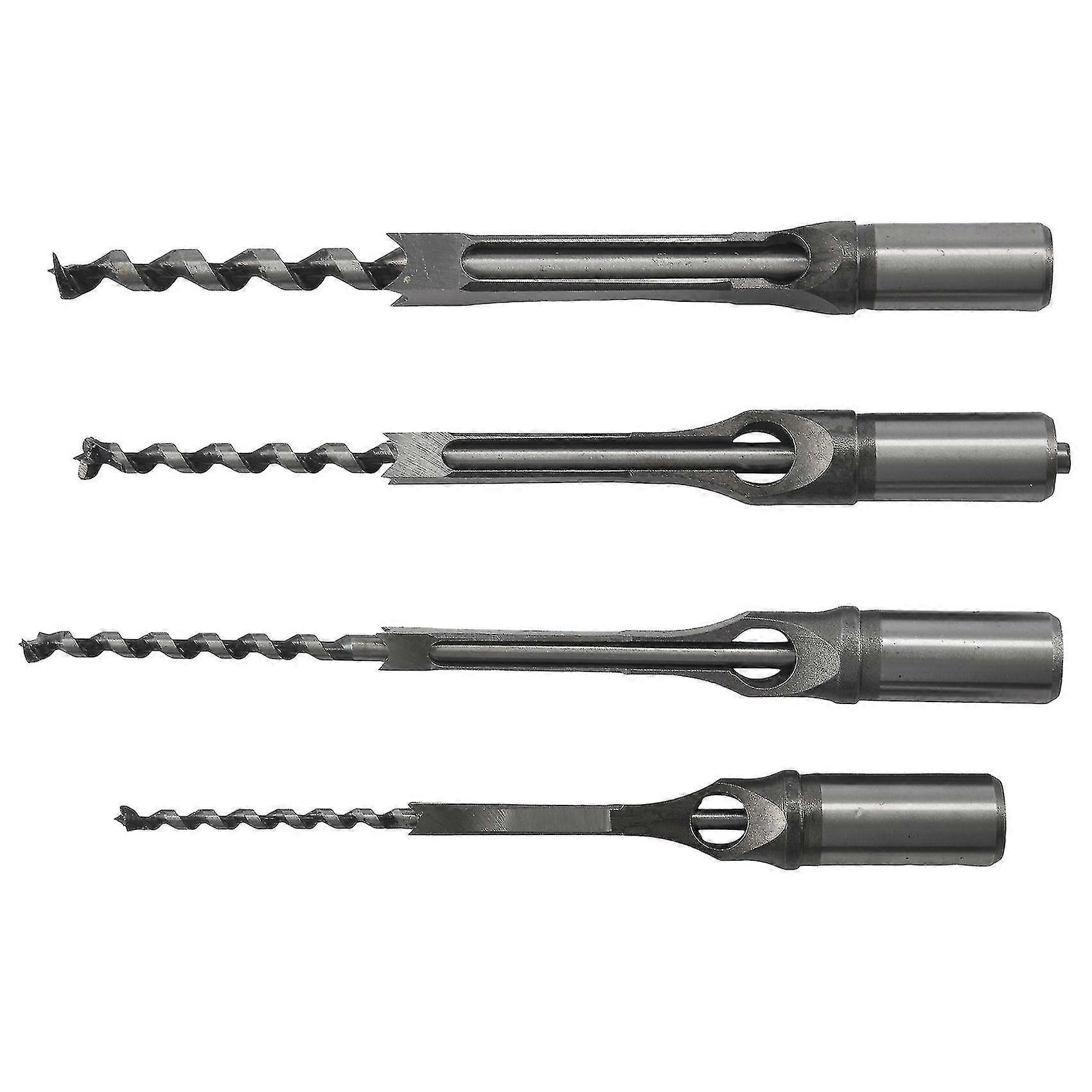4pcs Woodworking Square Hole Drill Bits Wood Mortising Chisel Set