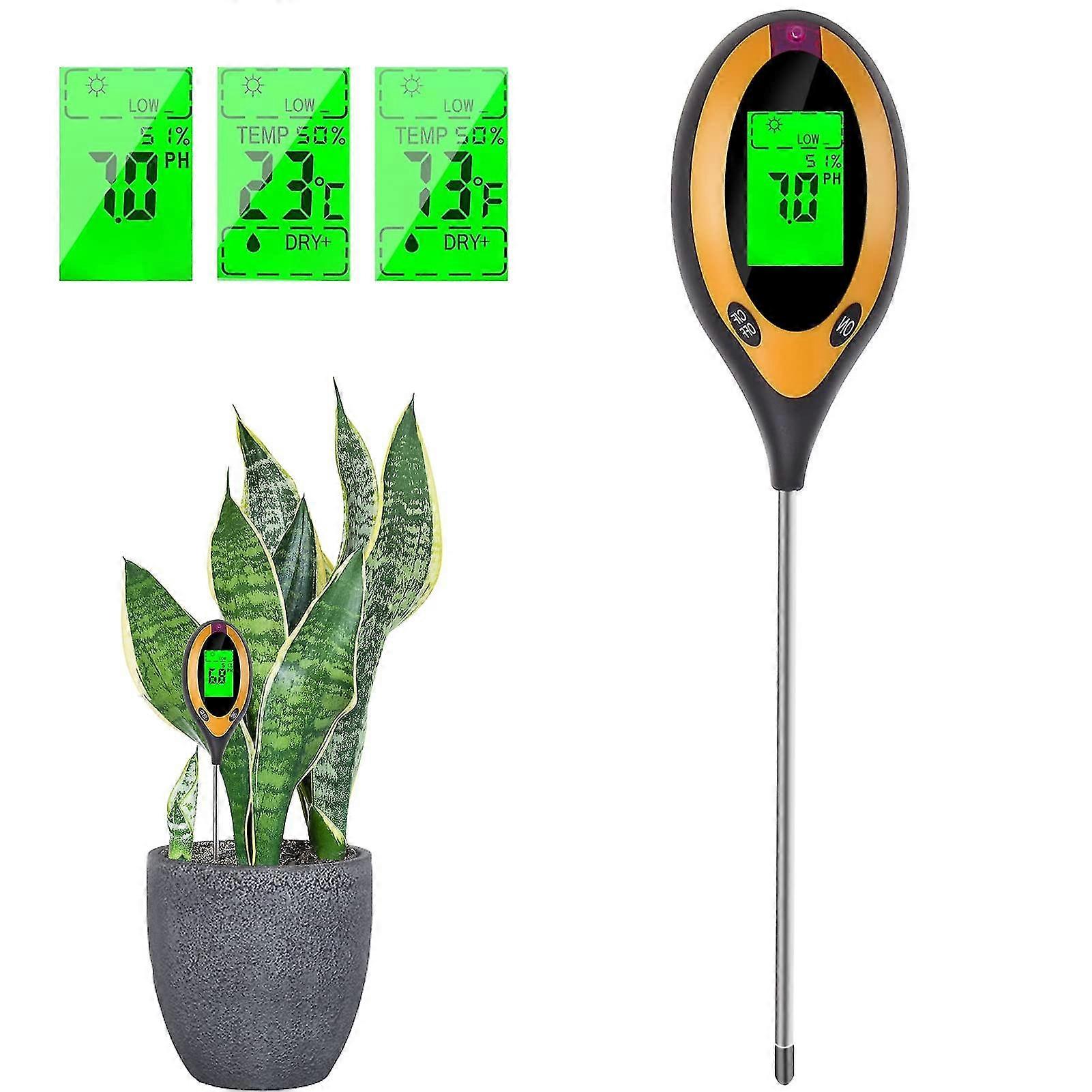 2022 Soil Moisture Meter, Soil pH Meter, 4IN1 [Temperature/Light/pH/Humidity Tester] Garden Soil Meter