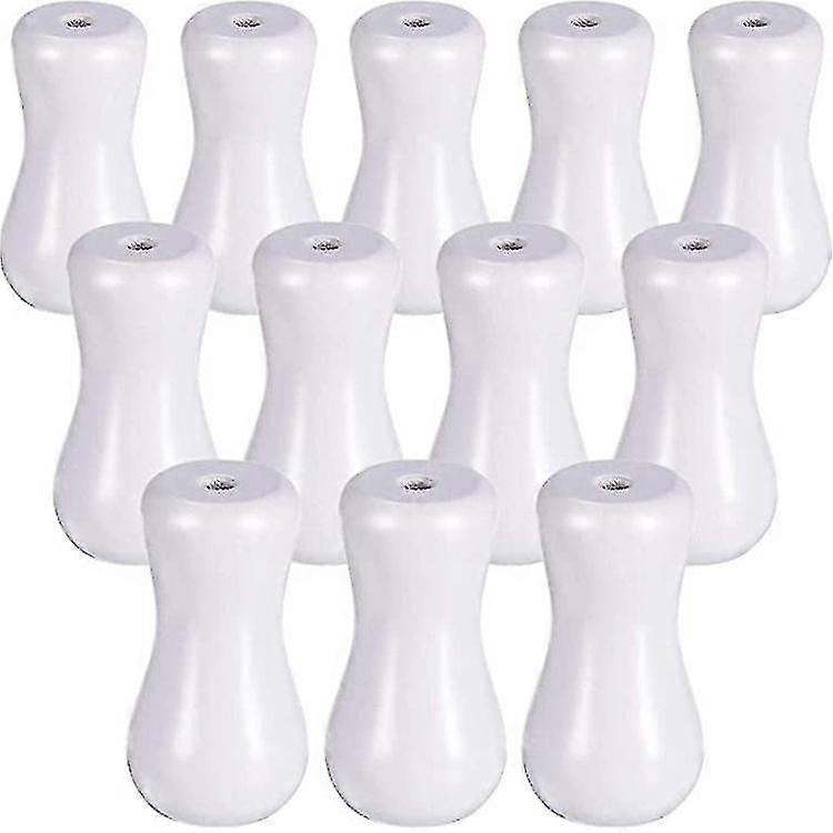 12 Packs White Wooden Cord Plastic Tassel Wooden Cord Tassels For Window Blind, Button Cord, Drop End For Blinds Or Shades Crjjkoy
