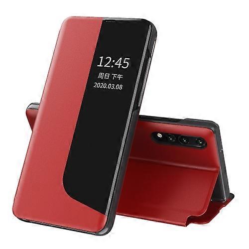 For Huawei P20 Side Display Shockproof Horizontal Flip Leather Phone Case