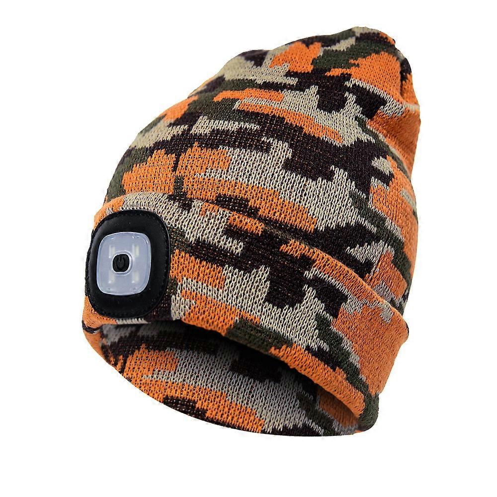 Lighted Beanie Cap Rechargeable Running Hat Ultra Bright 4 LED Waterproof Headlamp