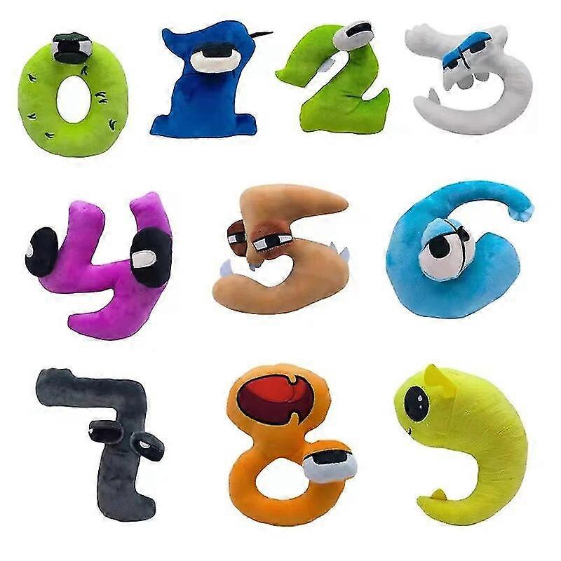 10pcs / set Număr Lore Plush Toy Kawaii Animale umplute Alphabet Lore Plushie Toys Caracter Doll Pentru Copii Educație Doll Cadouri