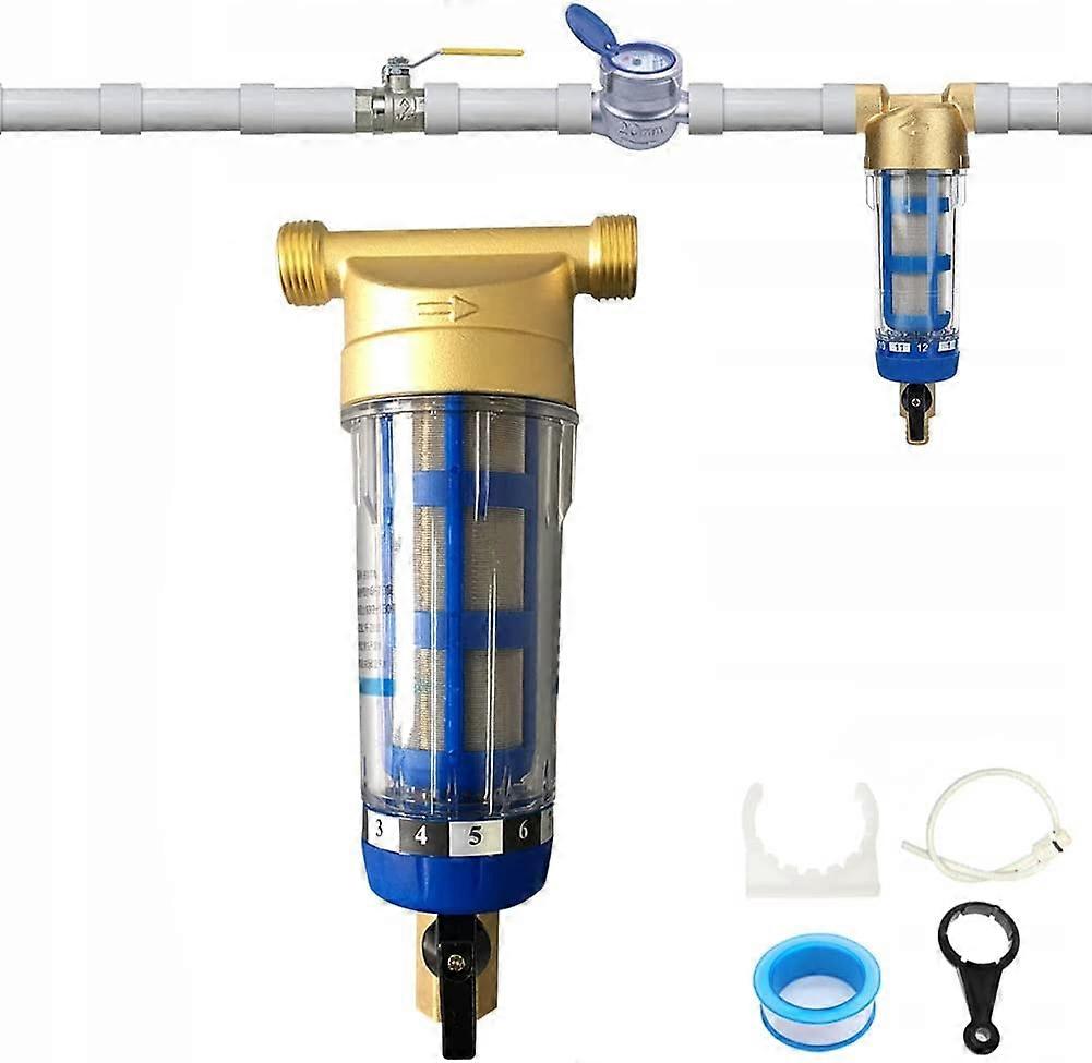 40 Micron Spin Down Sediment Water Filter, Sediment Water Filter External Threads Water Pre-Filter Well Water Pipe Sediment Filter Sediment Filter (3/