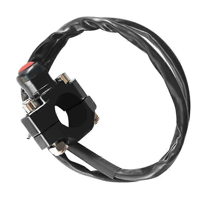 Universal 22mm Motorcycle Handlebar Stop Start Kill Switch Button with Rotating Mounting Clamp for ATV Dirt Bike Motocross