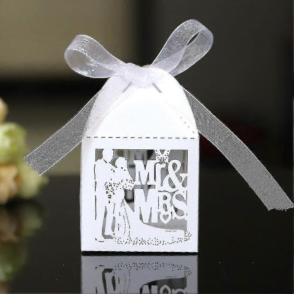 20pcs Cutout Butterfly Candy Boxes Mr Mrs Wedding Party Favor Chocolate Case-color:blue