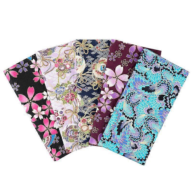 5pcs Flower Pattern Patchwork Fabric Handmade Patchwork Cotton Fabric Japanese Printed Fabric