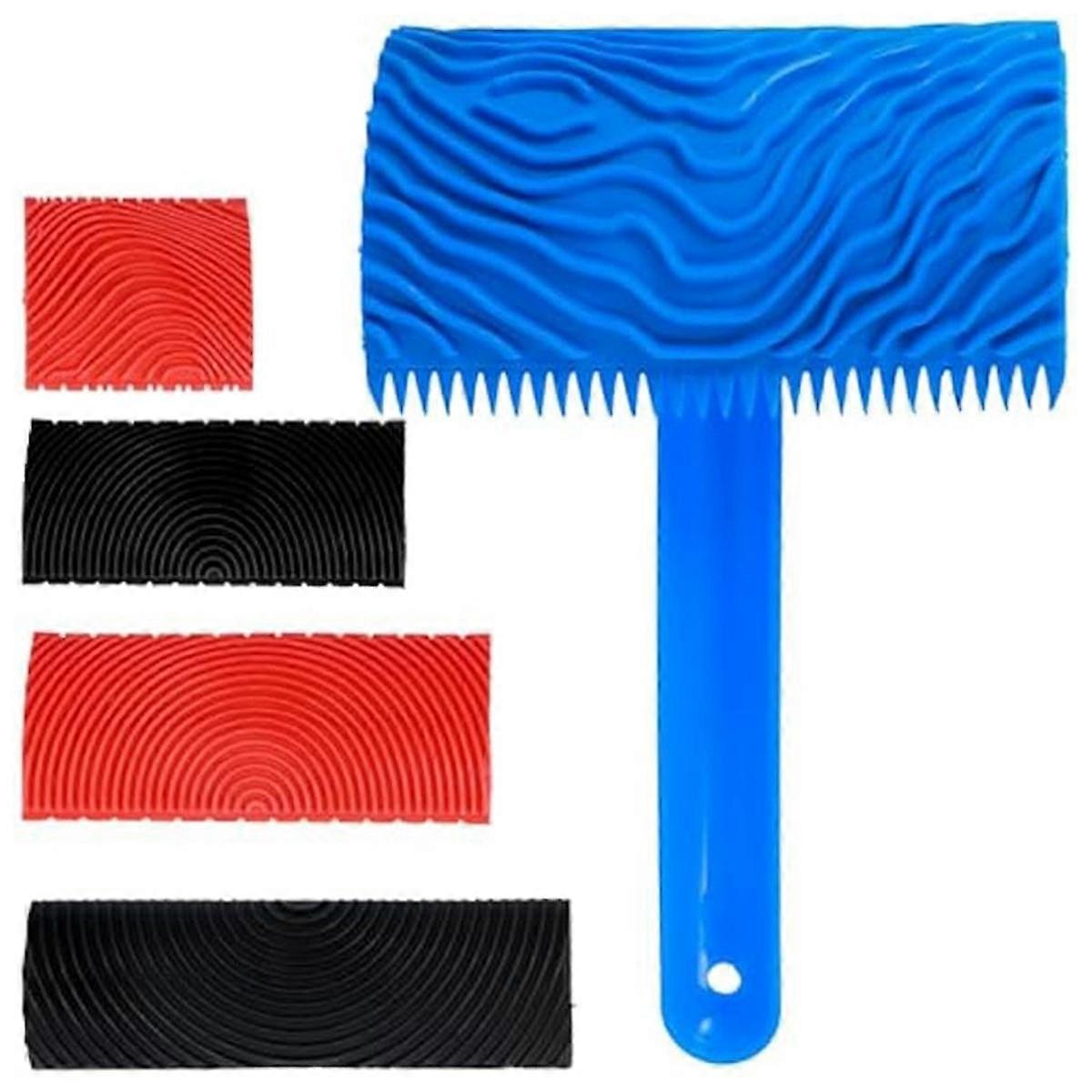 5Pcs Wood Graining Tool Rubber Wood Grain Roller Tool Reusable Grain Pattern Painting Tool for DIY