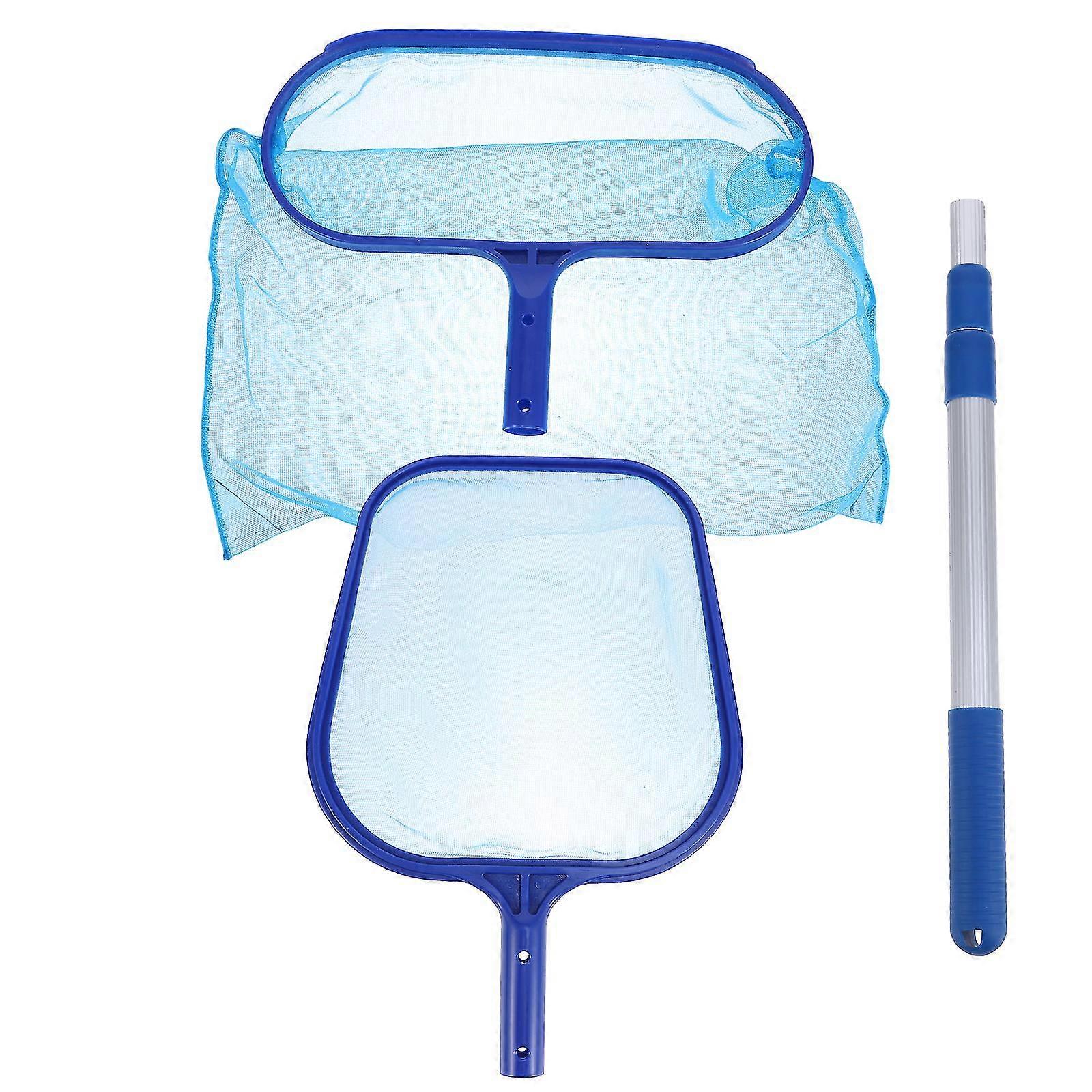 1 Set Pool Skimmer Net Mesh Swimming Pool Salvage Net Retractable Leaf Rake