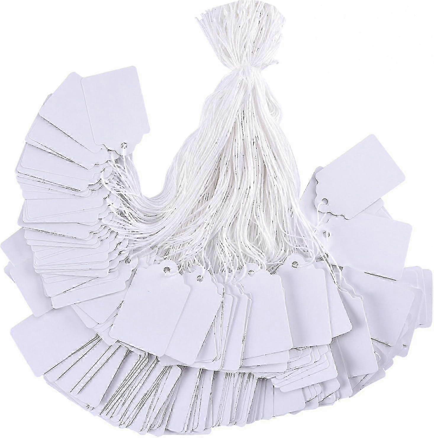 Price Tags With String 100pcs White Labels For Merchandise