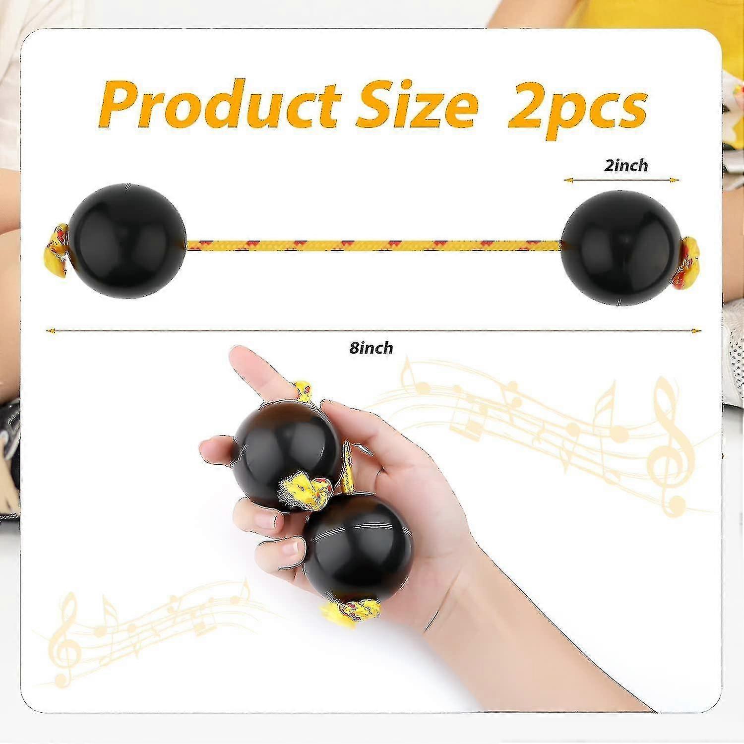 thumbnail image 2 of Aslatuas Nepalese Hand-Painted Rattle Ball - Single Hand Percussion Instrument For Music & Rhythm 2 of 14