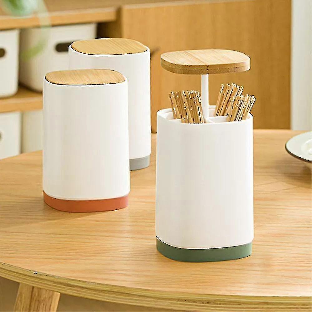 Automatic Pop-up Press Wooden Toothpick Box Toothpick Storage Organize
