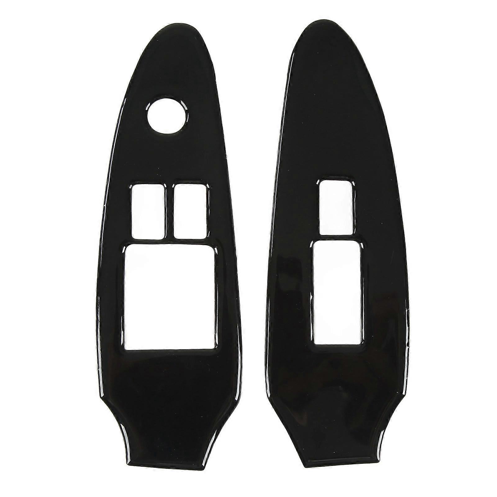 2PCS نافذة رفع التبديل لوحة غطاء البيانو الأسود الصدأ والدليل على خفيفة الوزن تناسب ل 370Z Z34 2009 حتى الآن