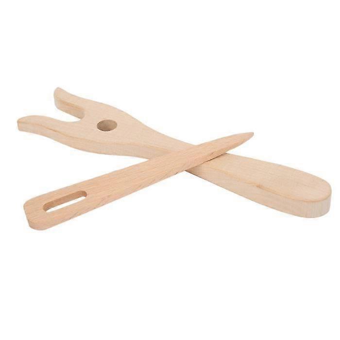 Knitting Tools 2PCS Multifunction Knitting Tools Beech Wood Knitting Fork + Small