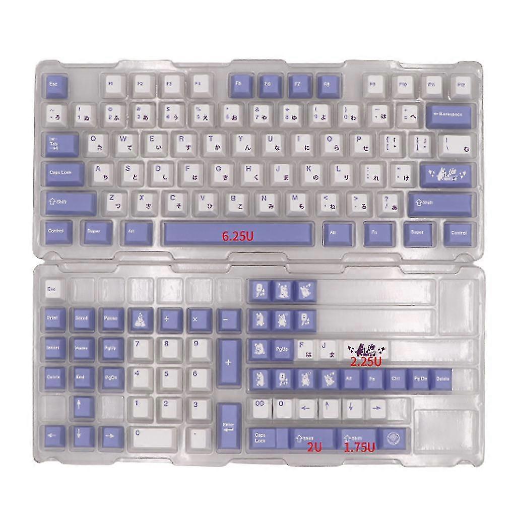 Pbt Keycaps Violet Rabbit 134 English Japanese For Mechanical Keyboard Dye Subb