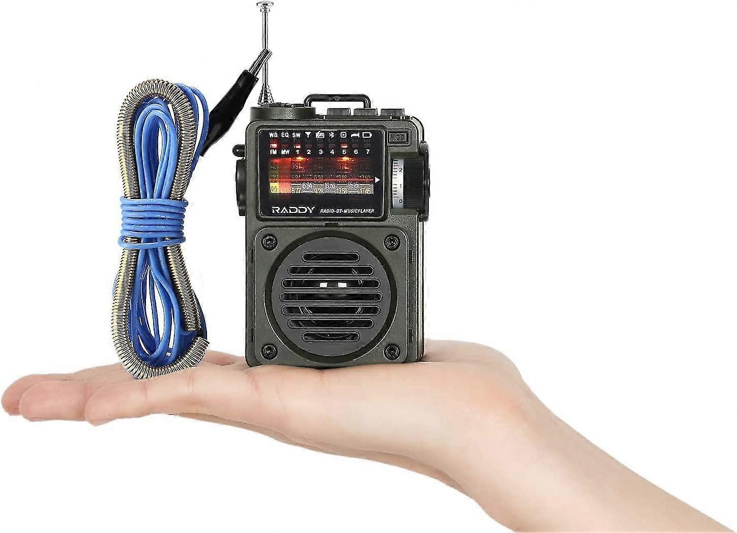 Portable ondes courtes Small Radio AM / FM / on Rechargeable Retro Digital Radio, Bluetooth, TF Card Music P