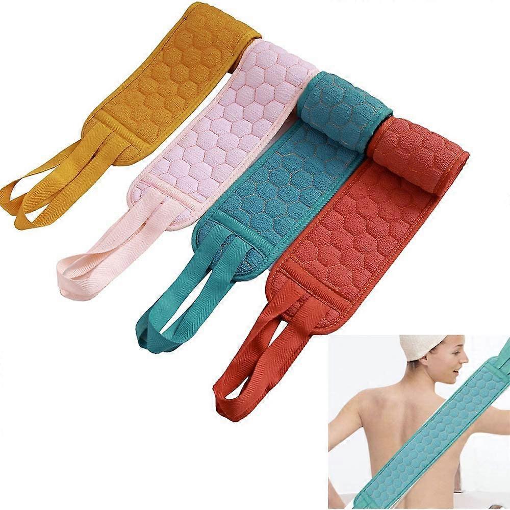 4Pcs Exfoliating Bath Back Strap Shower Back Scrubber Exfoliating Sponge Back Sc ~