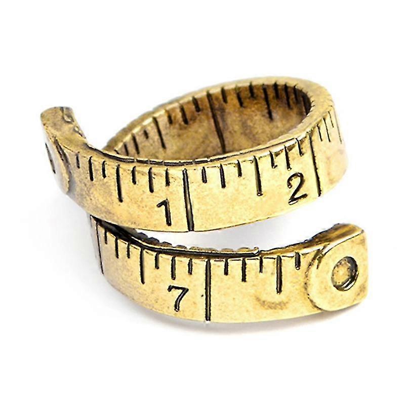 Gold/silver Color Creative Rotating Ruler Ring Adjustable Measuring Tape Ring