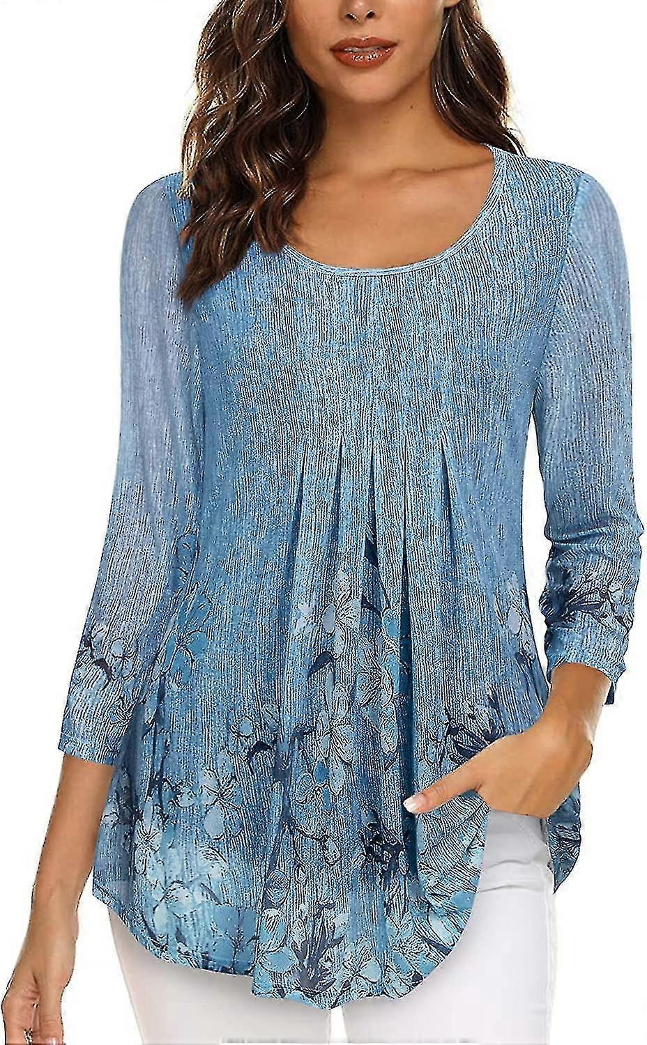 Women's Casual 3/4 Sleeve Tunic Tops