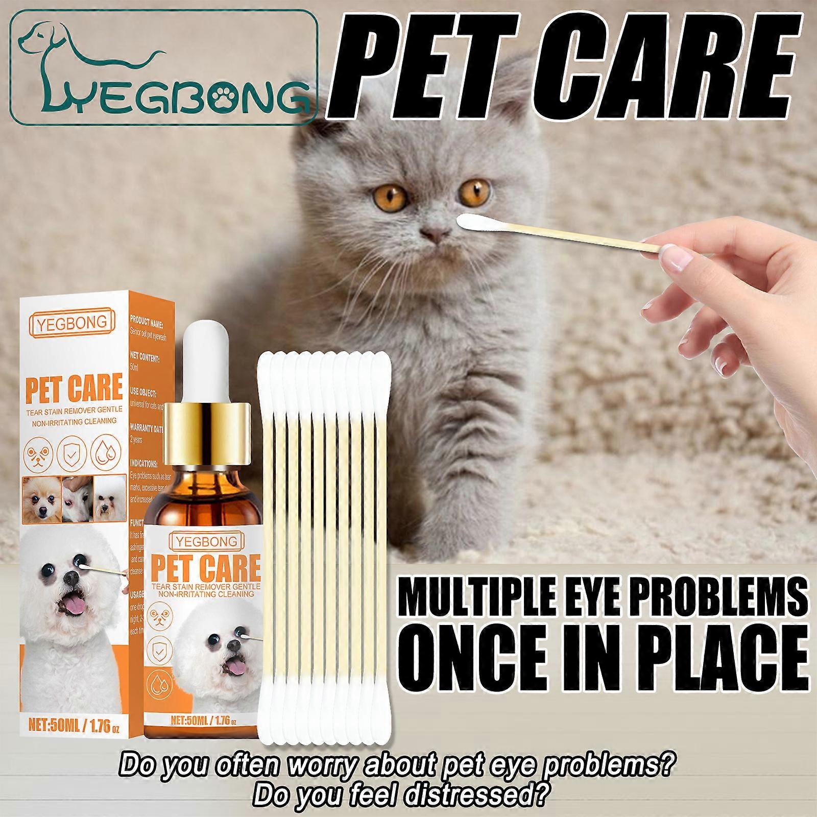 Pet Eye Wash Herbal Gentle Cleansing Eyes Cat and Dog Universal Tear Stain Remover Eye Drops