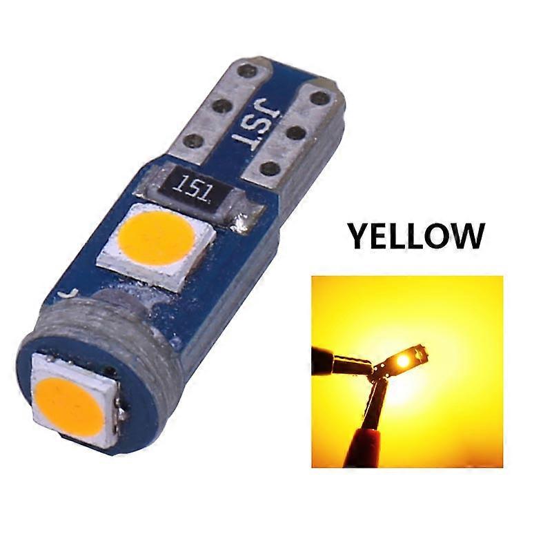 200pcs T5 Led Bulb 3SMD 3030 Chips Super Bright Car Board Instrument Panel Lamp Auto Dashboard Warming Indicator Wedge Light 12V