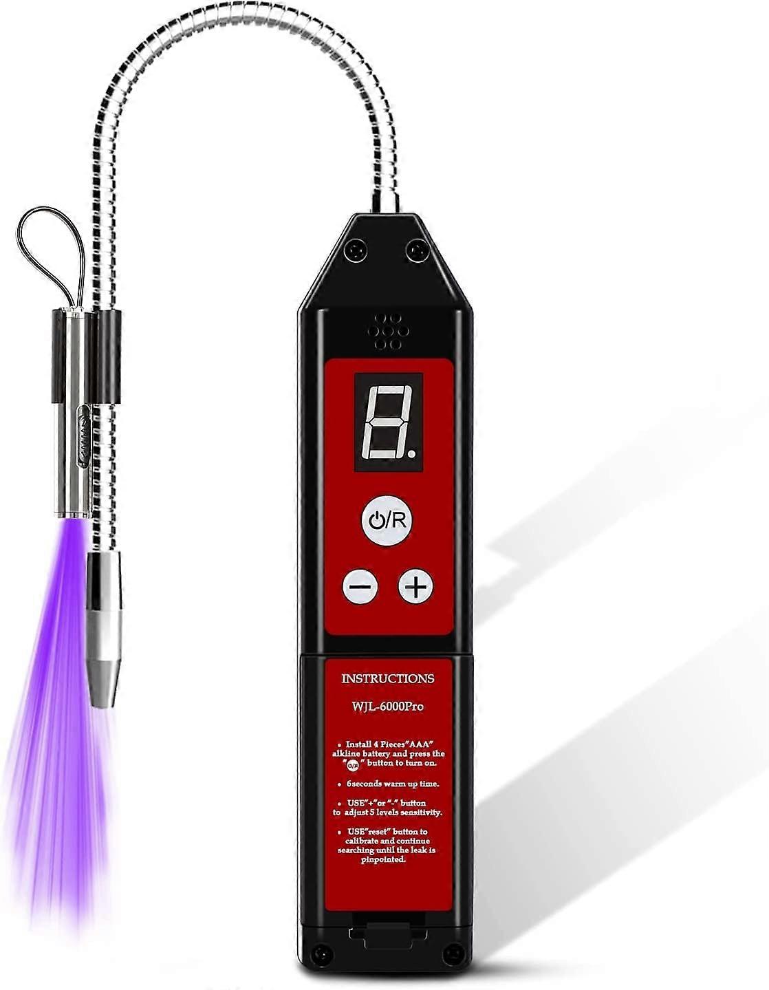 WJL-6000PRO Détecteur de fuite de fréon avec lumière LED, Détecteur de fuite de réfrigérant, Détecteur de fuite halogène Testeur de climatisation CVC R22 R410A R134A Cfc Hcfcs H