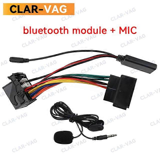 Bluetooth 5.0 Module Receiver Adapter Radio Stereo AUX Cable Adapter with MIC Microphone 12 Pins For BMW E60 E63 E64 E61