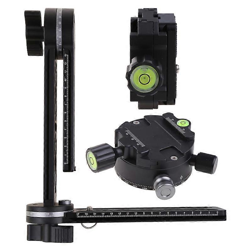 720 3-Axis Panoramic Ballhead Kit with Quick Release Plate & Slide Rail Stabilizer Gimbal Tripod for Head for DSLR Came