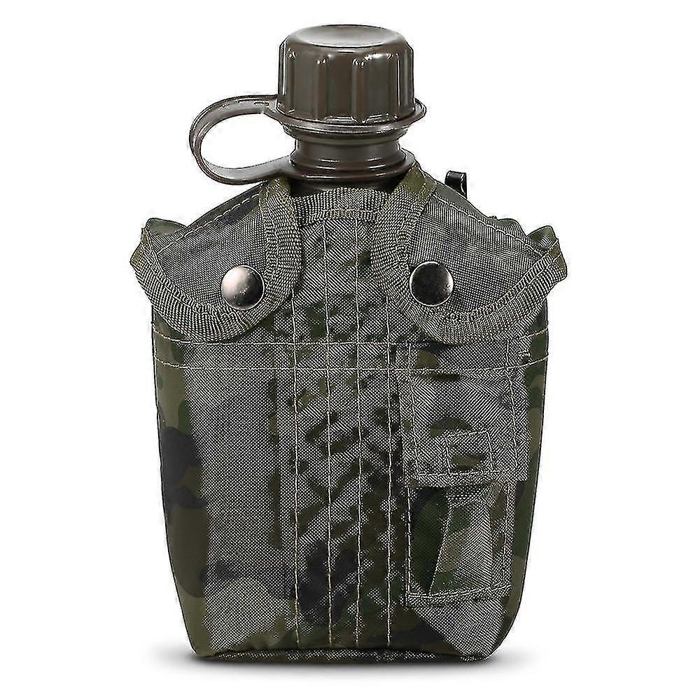 1l 户外军用食堂瓶露营远足背包旅行生存水瓶水壶带盖