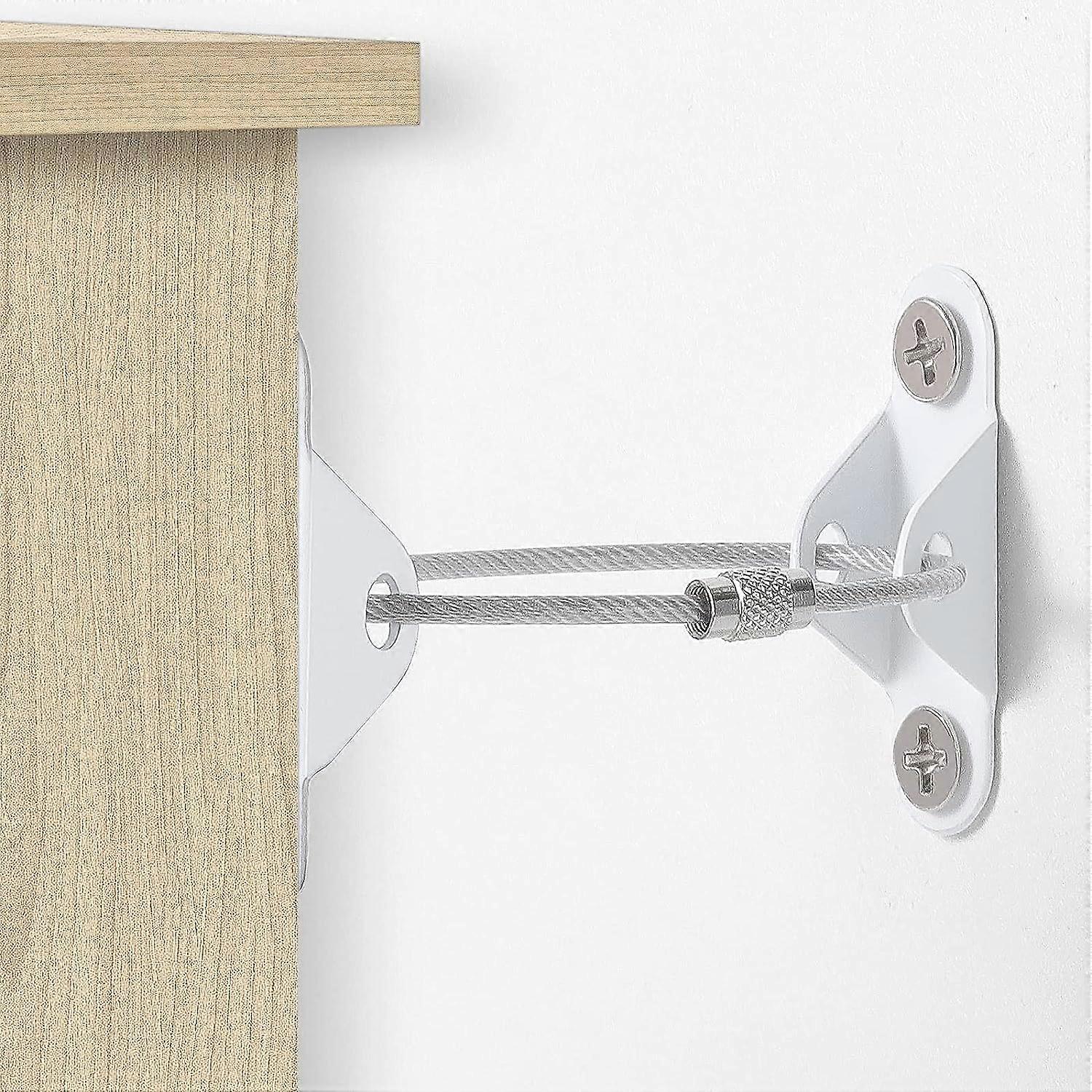 Furniture Anchors for Baby Proofing, Stainless steels Furniture Straps, Anti Tip Furniture Anchor Keep Baby Pet Safety from Falling Furniture