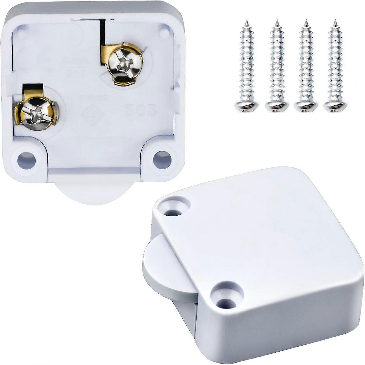 2 Piece Door Cabinet Switch Automatic Light Switch for Closets, White