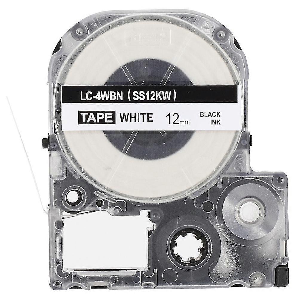 12mm Black On White Label Tape Ribbon for Epson SR230CCH530C3900C Printer