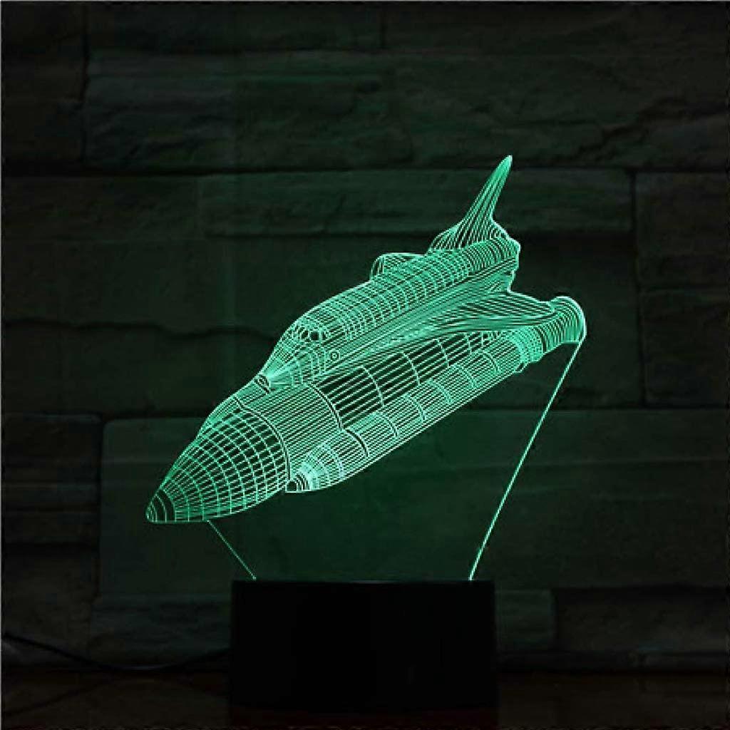 Aircraft Colorful 3D Night Light, USB Interface Creative Visual Light Touch Switch Art Light