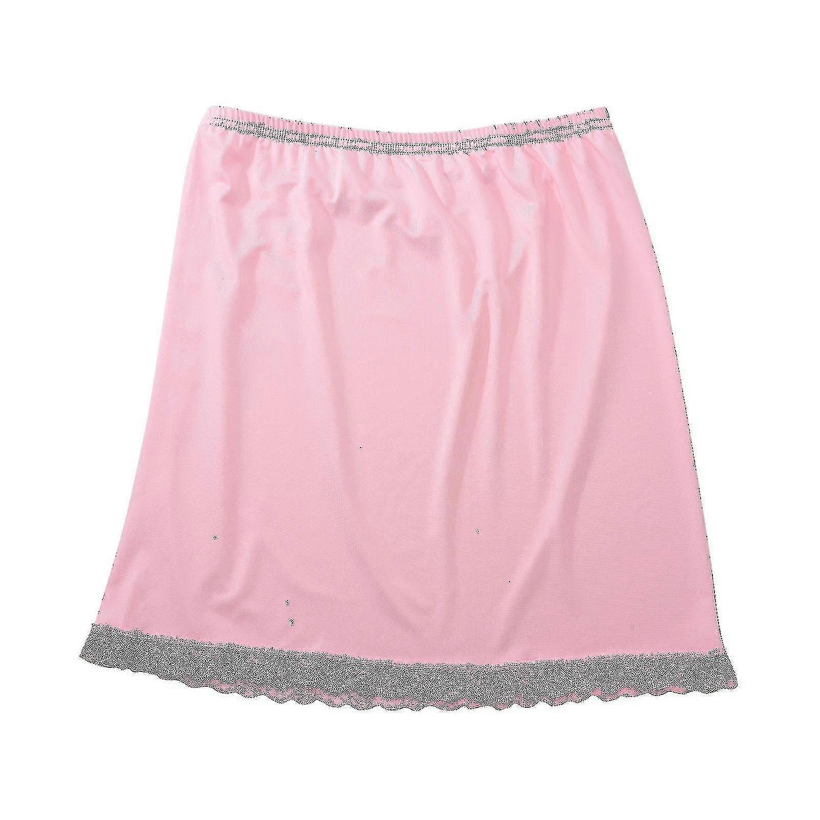 Damer Spets Elastisk Klamring Resistent Underkjol Underkjol Halv Midja Kjolar Vit