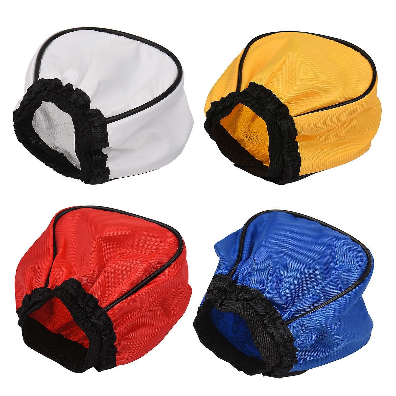 Portable Universal Flash Bounce Diffuser Camera Speedlite Softbox Replacement for Canon Nikon Sony On-Camera Flashes, 4pcs/ Set( White/ Red/ Yellow/ B