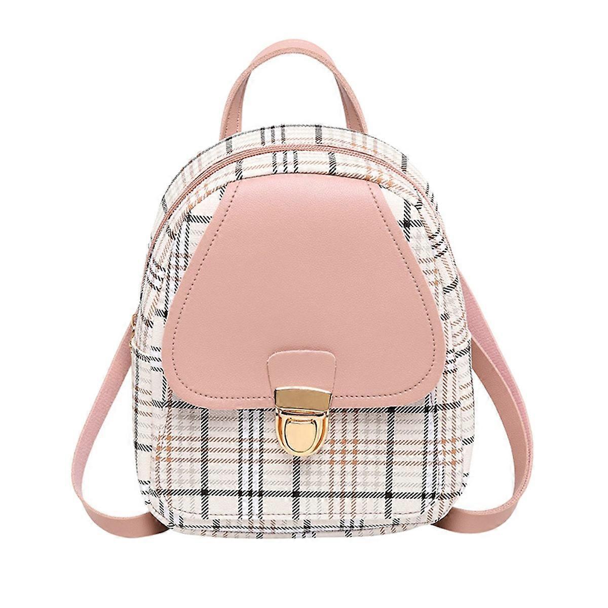 Small Backpack for Women, Plaid Pattern, Mini Travel Backpack for Girls