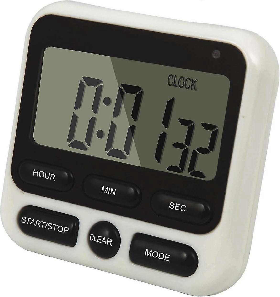 Stor LCD Digital Kitchen Timer Learning Countdown Time Management Vækkeur 24 timer magnetisk sort