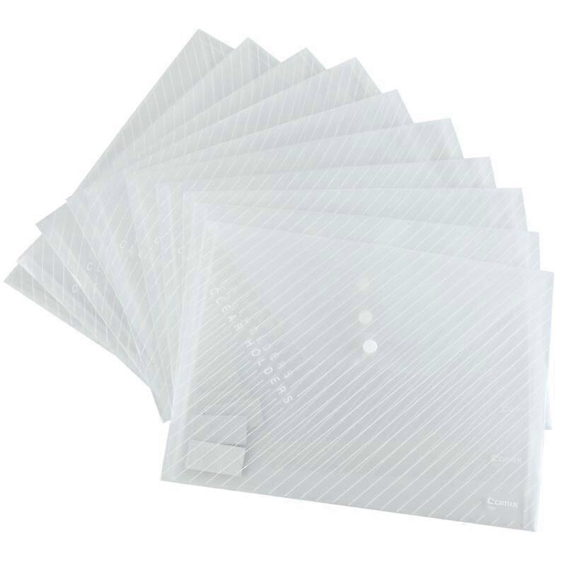10 Office A4 Transparent Document Bag Wholesale Horizontal Version Thickened Waterproof Buckle Document Storage Bag