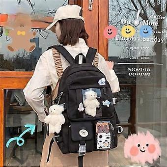Kawaii Backpack with Pin Kawaii School Backpack Cute Aesthetic