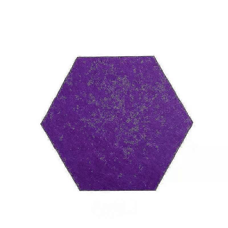 3pcs声学墙板六角瓷砖工作室隔音保温泡沫垫（紫色）
