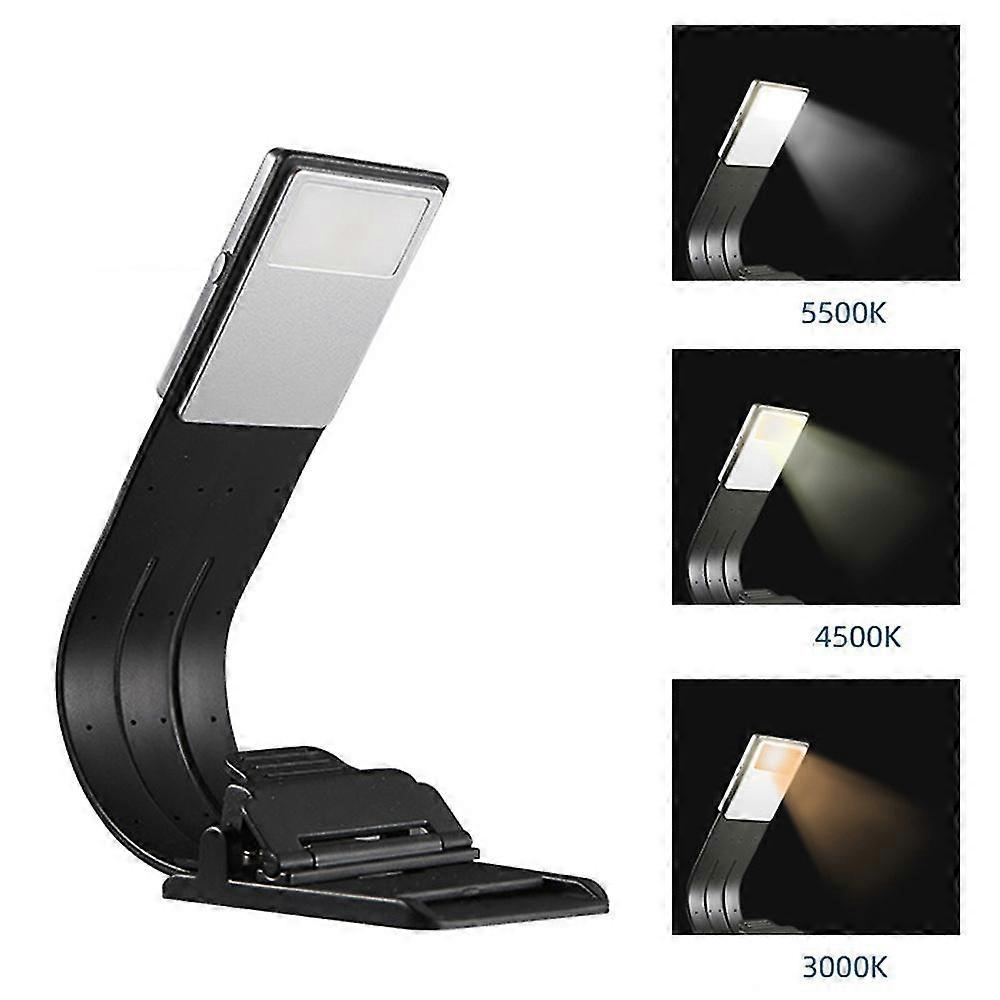 Led Book Light Clip Reading Lights 3 Color Modes Brightness Adjustable Usb Rechargeable