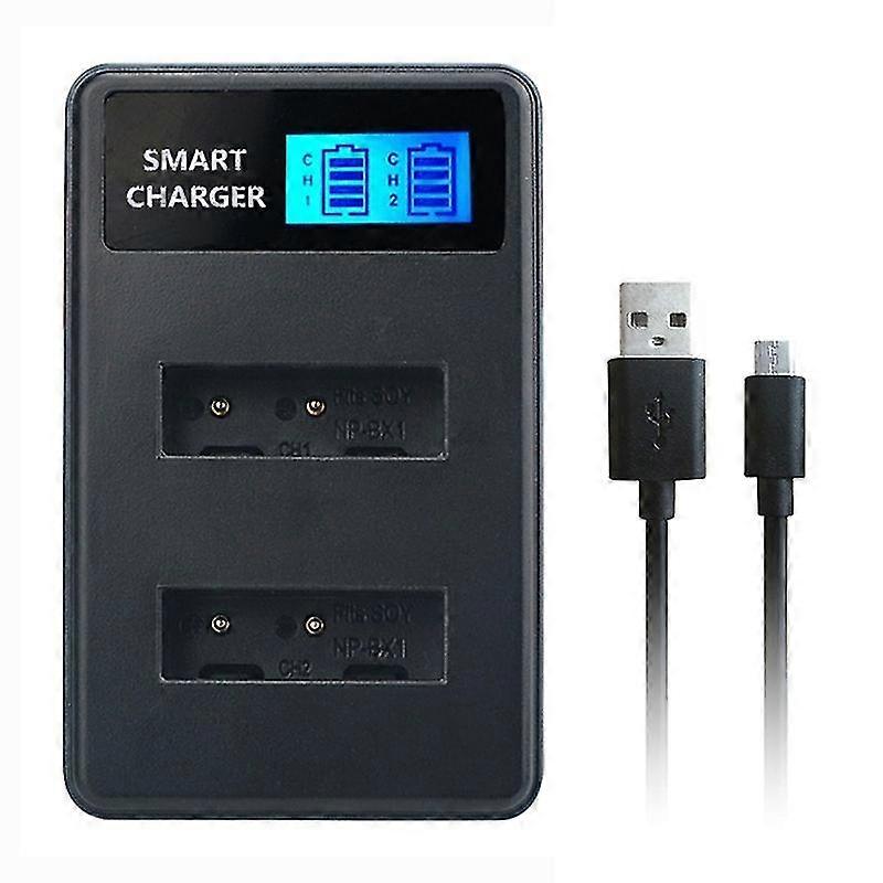 Smart LCD Display USB Dual Charger For Sony NP-BX1