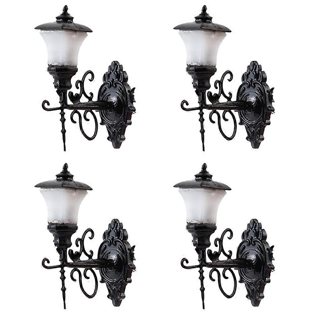 4pcs Tiny Wall Lamps Mini Luminous Wall Lamp Sand Table Building DIY Materials