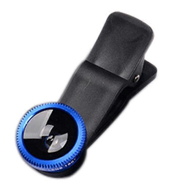 3-in-1 Universal Smartphone Camera Clip-on Lens Kit 180 Fish Eye Lens 0.67X Wide Angle Macro Lens,blue Betterlifefg