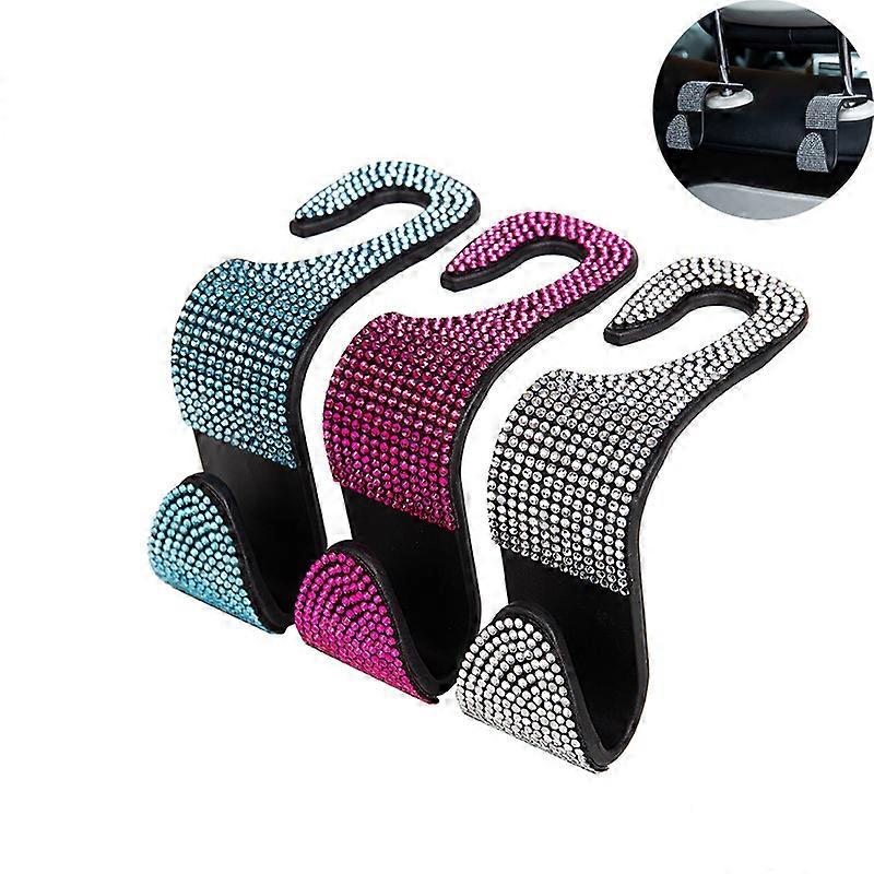 4 PCS Car Hook inlaid with Diamond Seat Backrest Hook Decoration