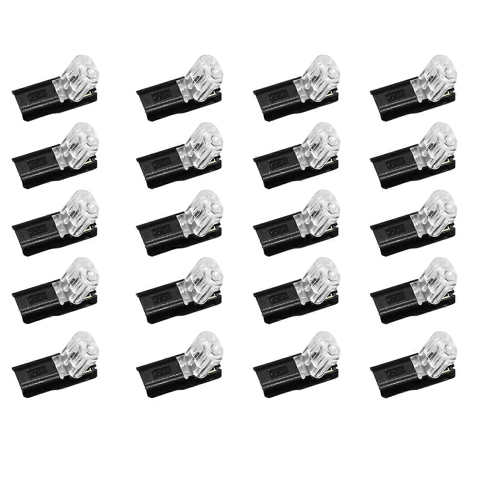 20 Pcs Connectors Double-Wire Plug-in LED Light Strip Connectors 2 Pin Low Voltage Wire Connectors with Locking Buckle Fast Connect Plugs Connectors_x