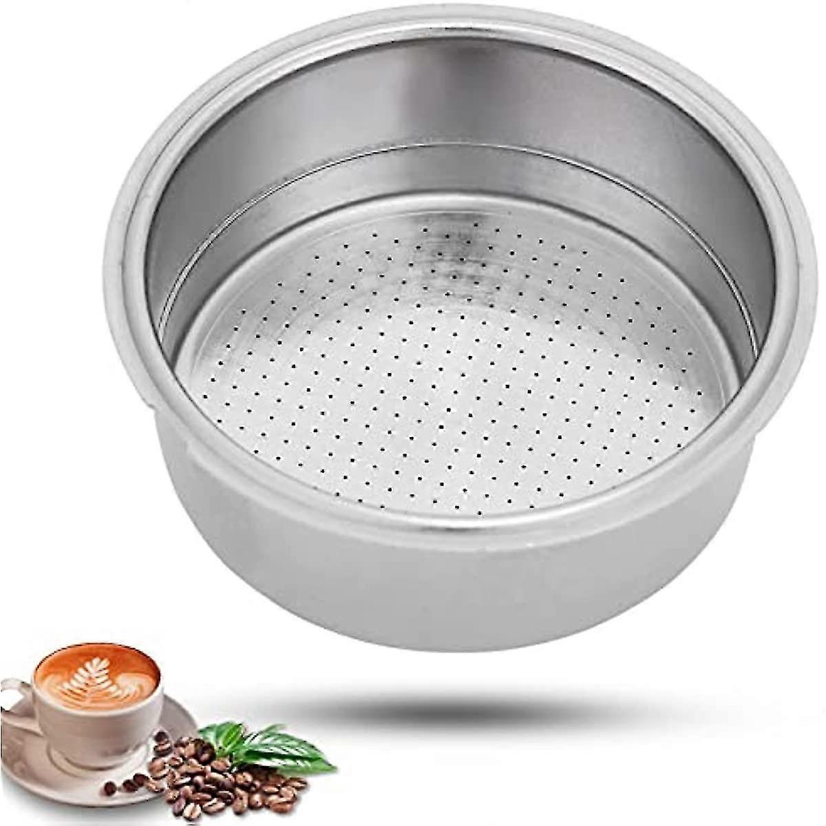 Stainless Steel Coffee Filter 51mm Double Layer Pressurized Filter Basket Espresso Filter Basket For Portafilter Coffee Machine