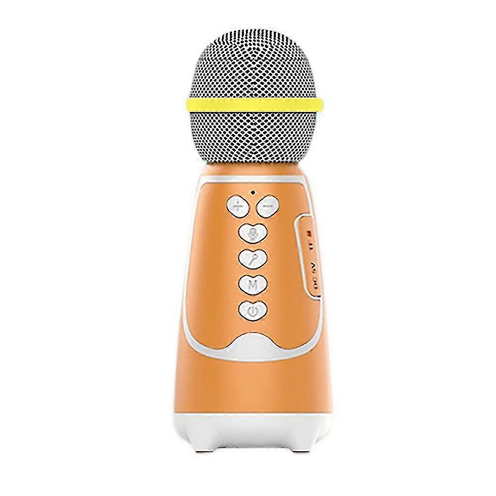 Bluetooth Microphone Handheld Karaoke Live Mobile Phone Orange