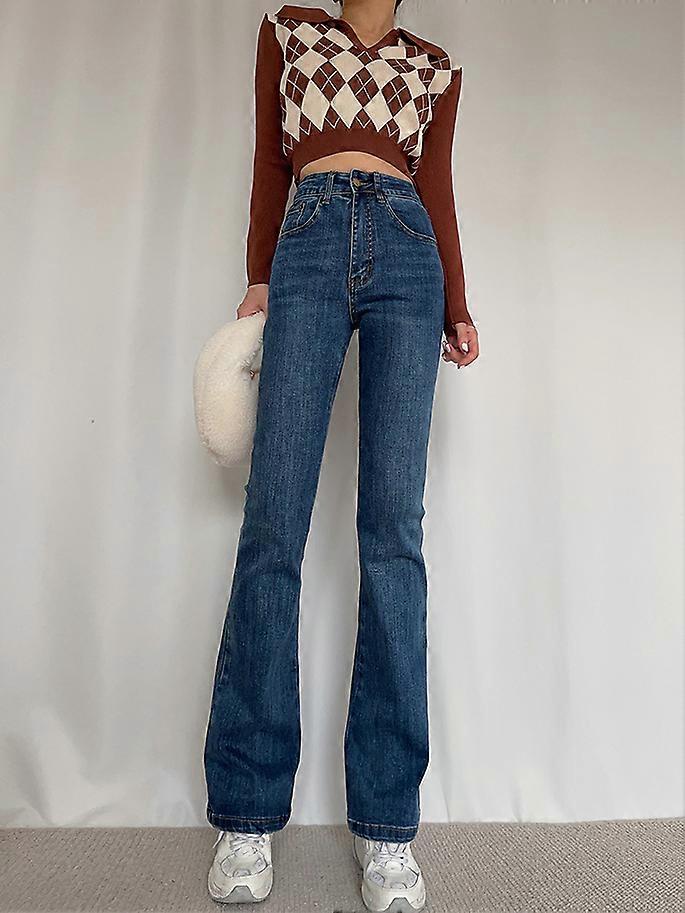 YOUGANG איכות גבוהה מותניים למתוח ג'ינס נשים להרזיה רגליים ארוכות מכנסיים bootleg 2022 חדש Xuan Ya מגב מכנסיים מכנסיים שחורים