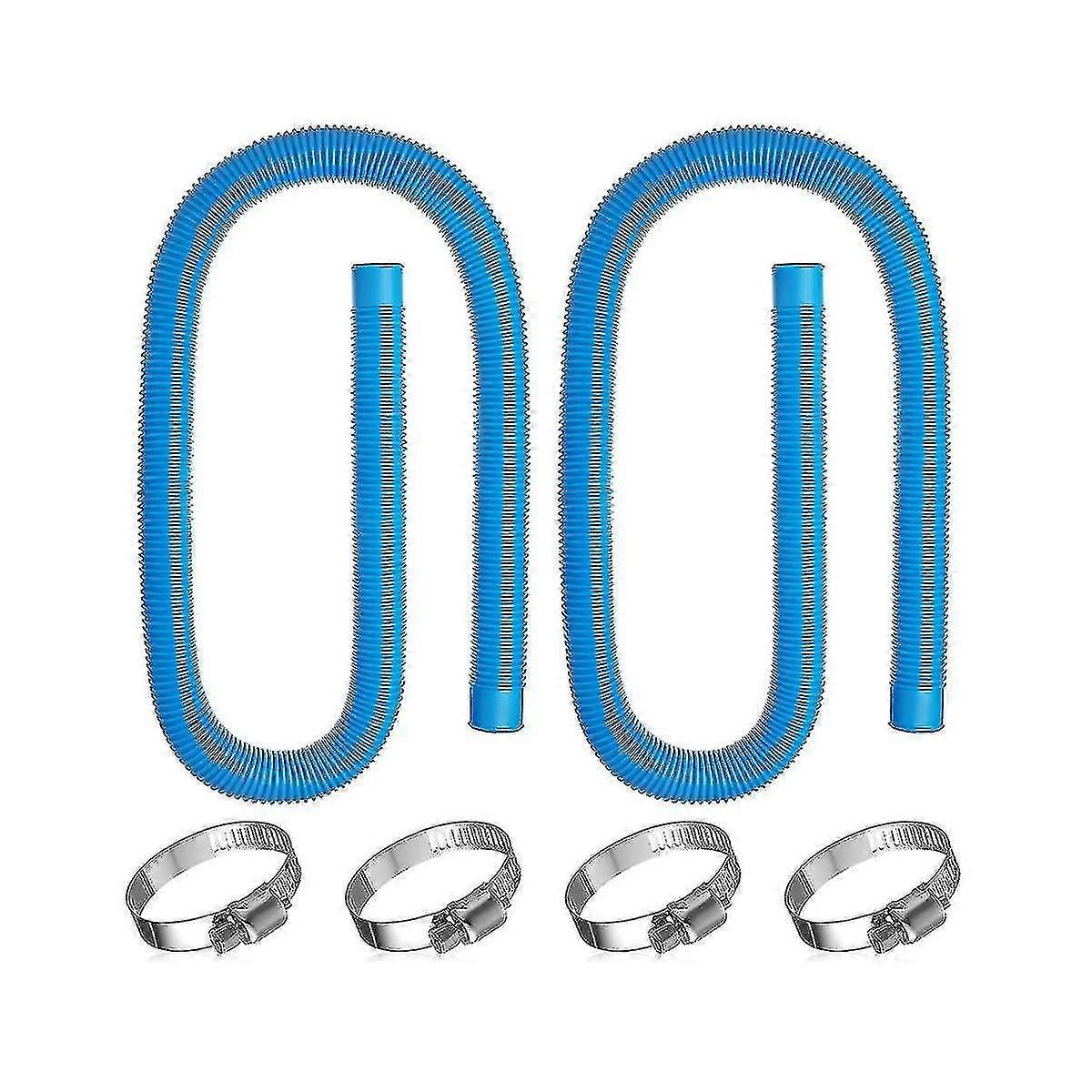 2 Pack Pool Hoses For Above Ground Pools, 1.25in Diameter 59in Long Filter Pump Hose Compatible Wit